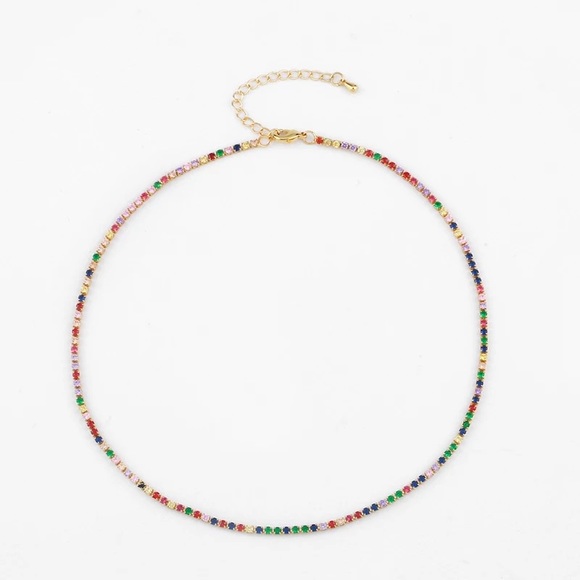 Rainbow chocker - necklace - Picture 5 of 7